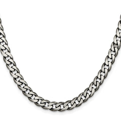 Sterling Silver Antiqued 6.5mm Curb ChainQCB180A