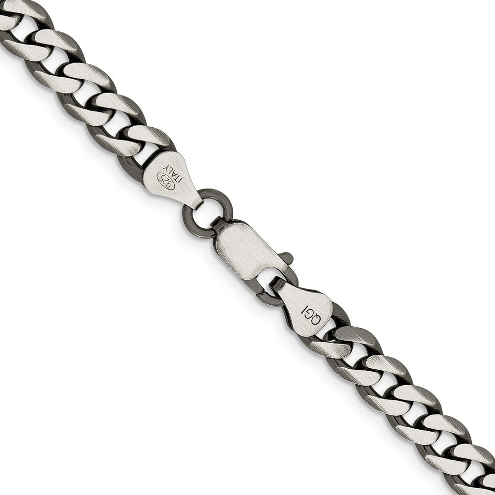 Sterling Silver Antiqued 6.5mm Curb ChainQCB180A