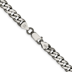 Sterling Silver Antiqued 6.5mm Curb ChainQCB180A