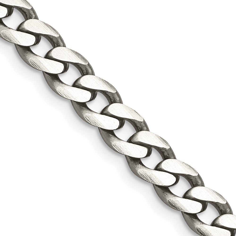 Sterling Silver Antiqued 6.5mm Curb ChainQCB180A