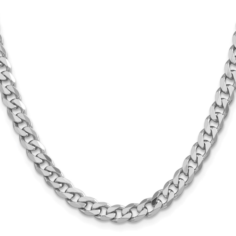 Sterling Silver Rhodium-plated 6.5mm Curb ChainQCB180R