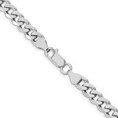 Sterling Silver Rhodium-plated 6.5mm Curb ChainQCB180R