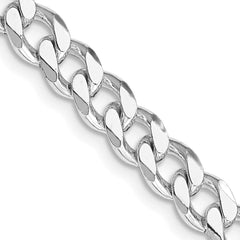 Sterling Silver Rhodium-plated 6.5mm Curb ChainQCB180R