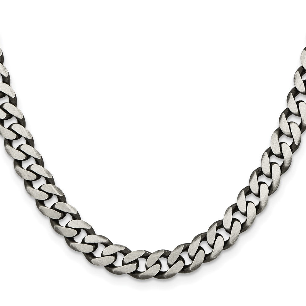 Sterling Silver Antiqued 7.5mm Curb ChainQCB200A
