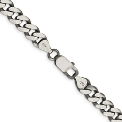 Sterling Silver Antiqued 7.5mm Curb ChainQCB200A