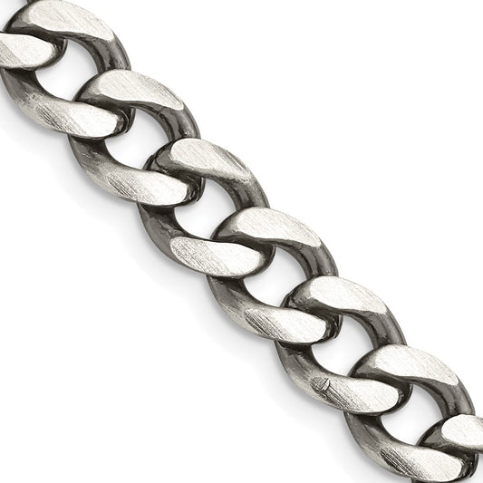 Sterling Silver Antiqued 7.5mm Curb ChainQCB200A
