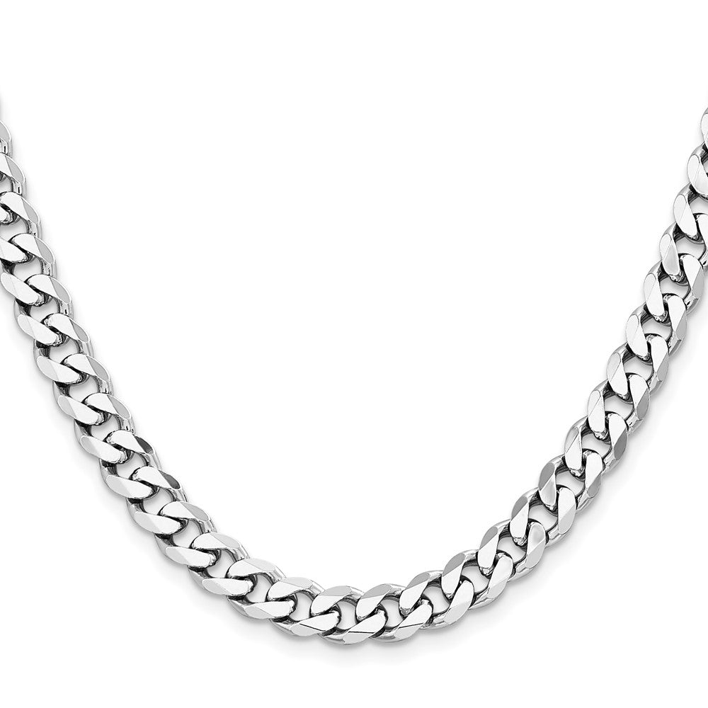 Sterling Silver Rhodium-plated 7.5mm Curb ChainQCB200R