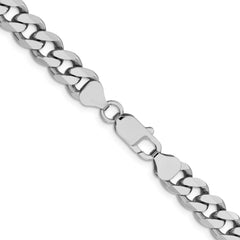 Sterling Silver Rhodium-plated 8.3mm Curb ChainQCB220R