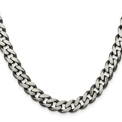 Sterling Silver Antiqued 9.3mm Curb ChainQCB250A