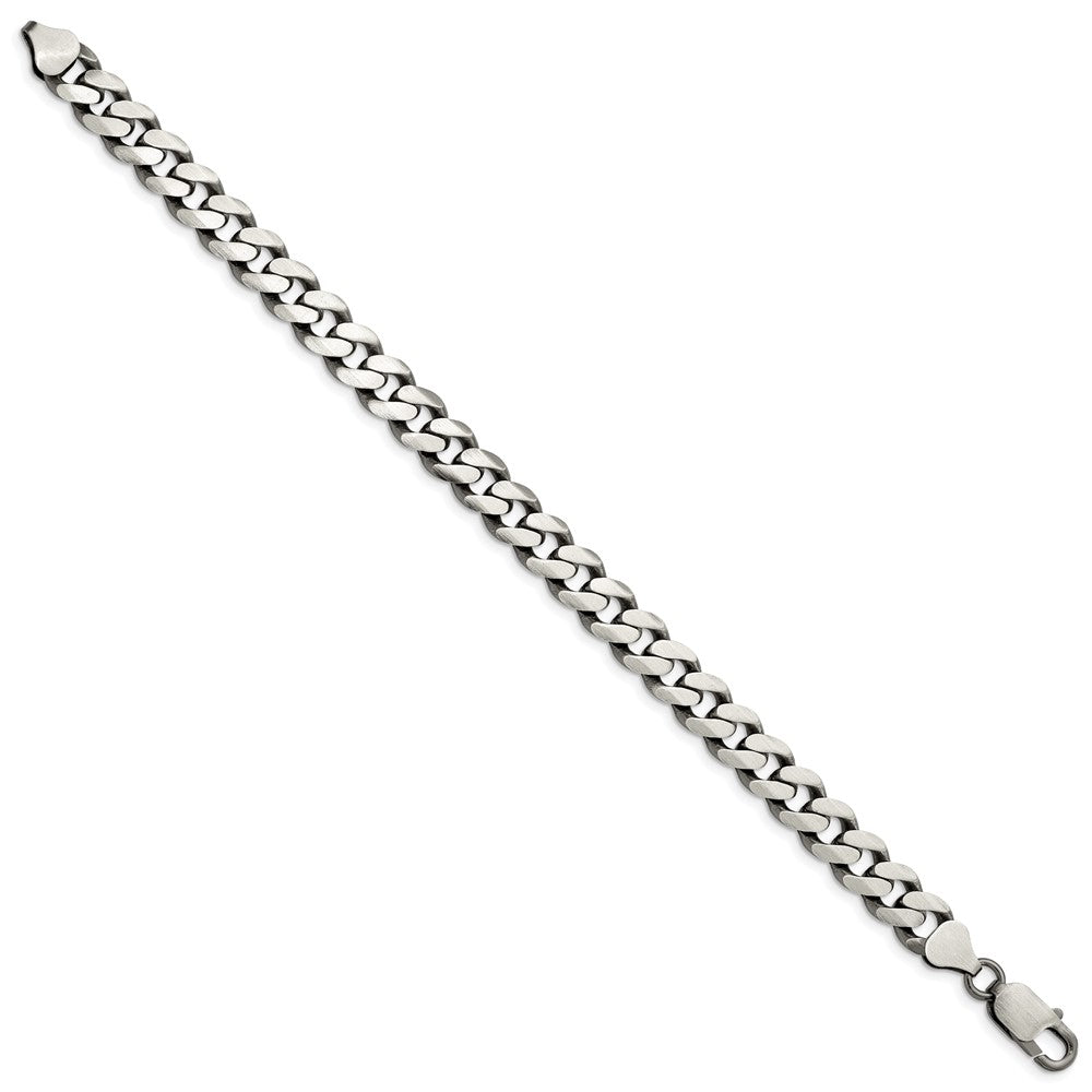 Sterling Silver Antiqued 9.3mm Curb Chain QCB250A-8