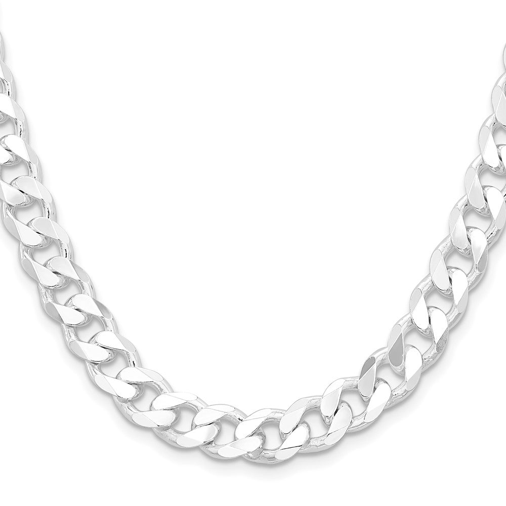 Sterling Silver Rhodium-plated 9.3mm Curb ChainQCB250R