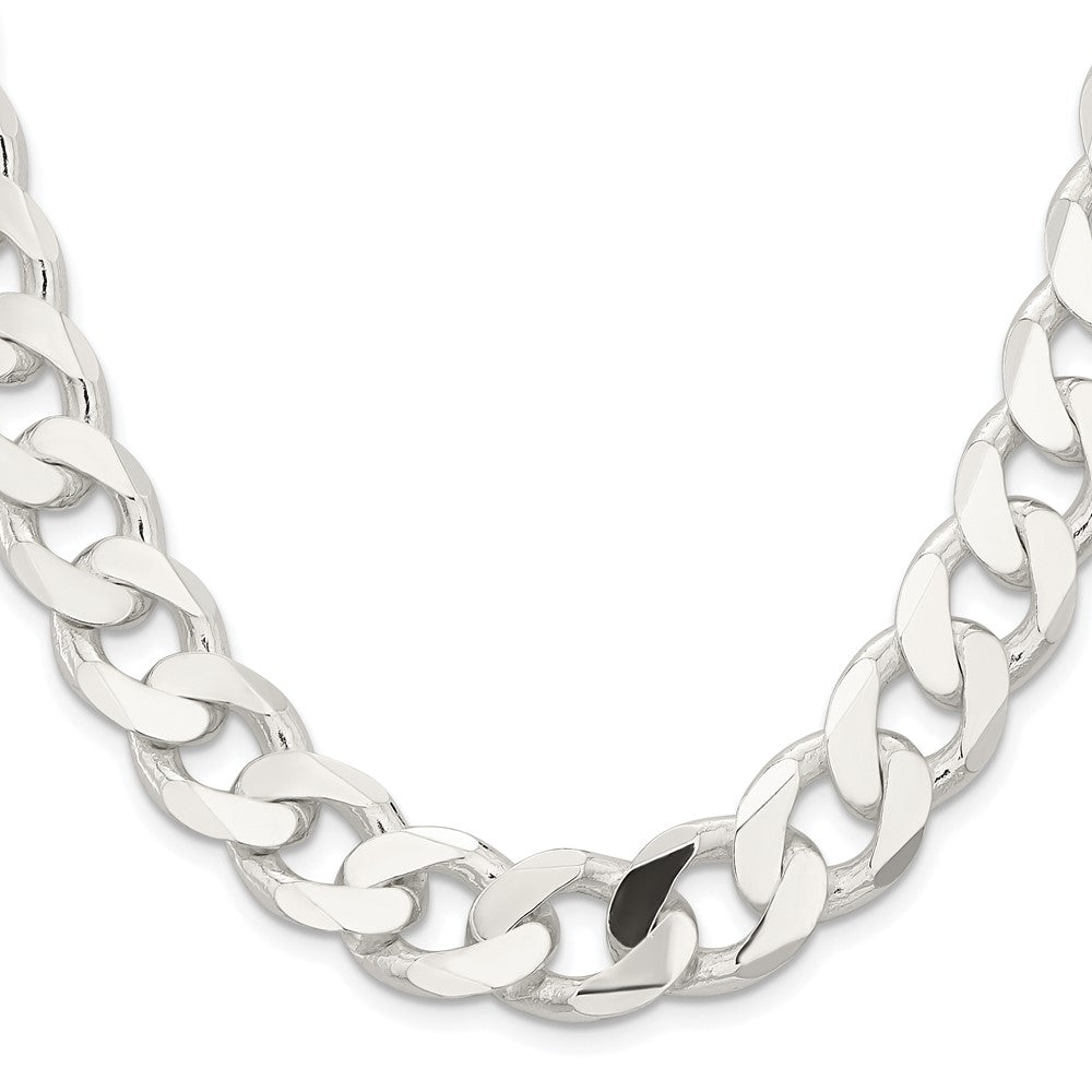 Sterling Silver Rhodium-plated 14.5mm Curb ChainQCB400R