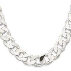 Sterling Silver Rhodium-plated 14.5mm Curb ChainQCB400R