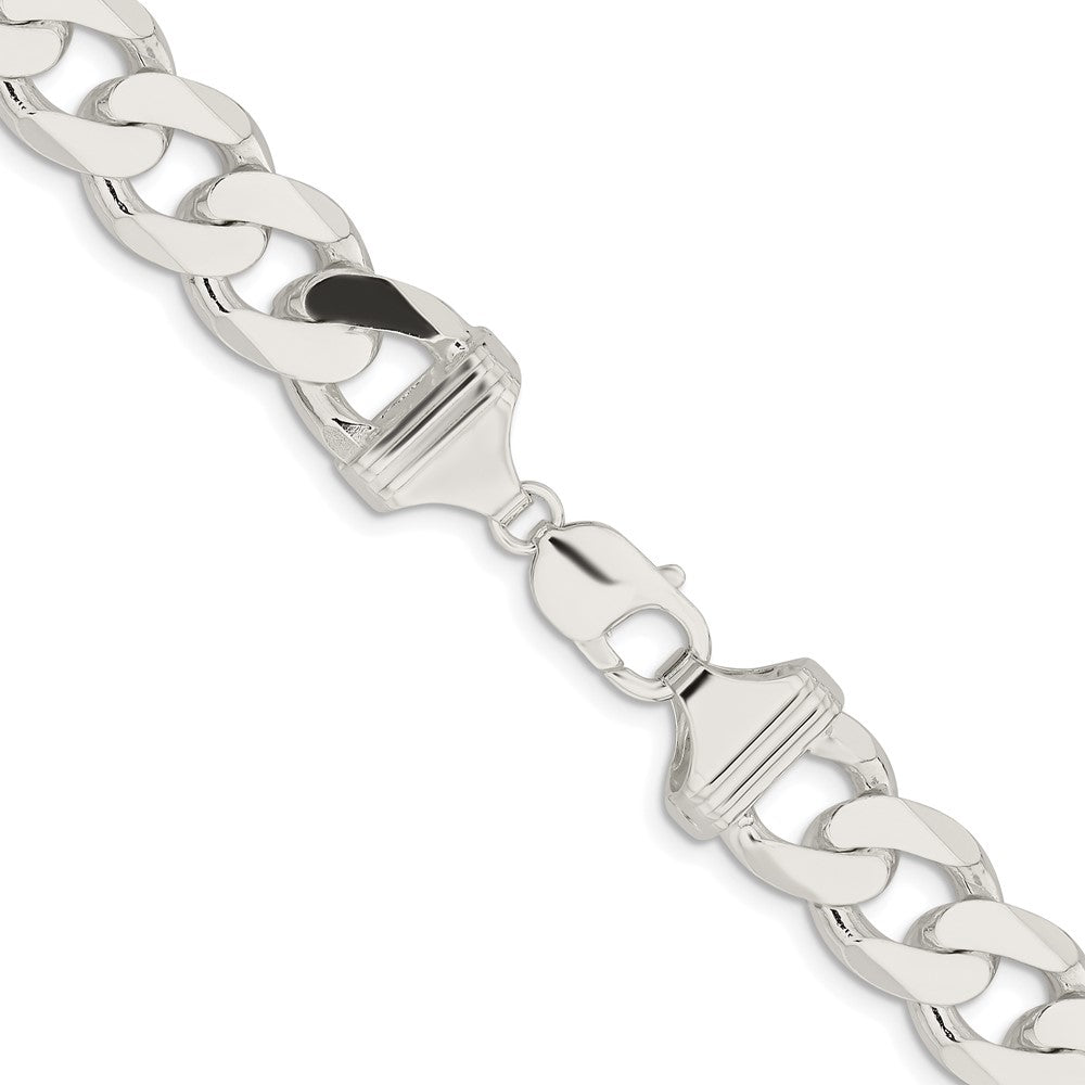 Sterling Silver Rhodium-plated 14.5mm Curb ChainQCB400R
