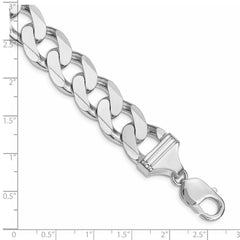 Sterling Silver Rhodium-plated 14.5mm Curb Chain QCB400R-8