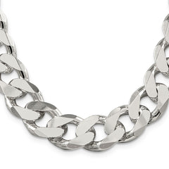 Sterling Silver 16.25mm Curb ChainQCB450