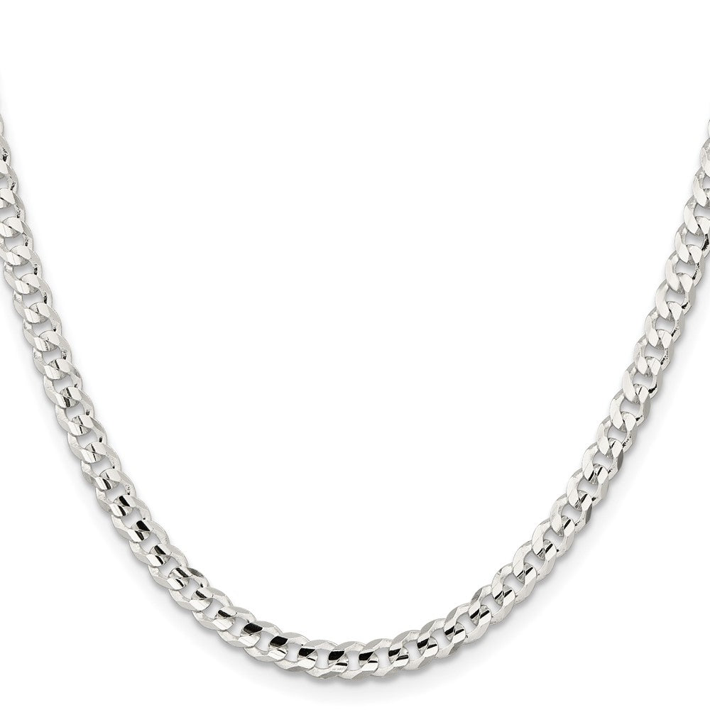 Sterling Silver 4.5mm Concave Beveled Curb ChainQCBC120