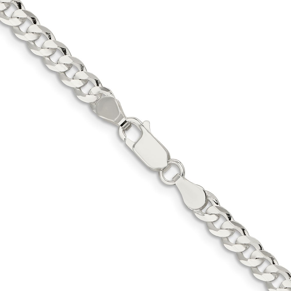 Sterling Silver 4.5mm Concave Beveled Curb ChainQCBC120