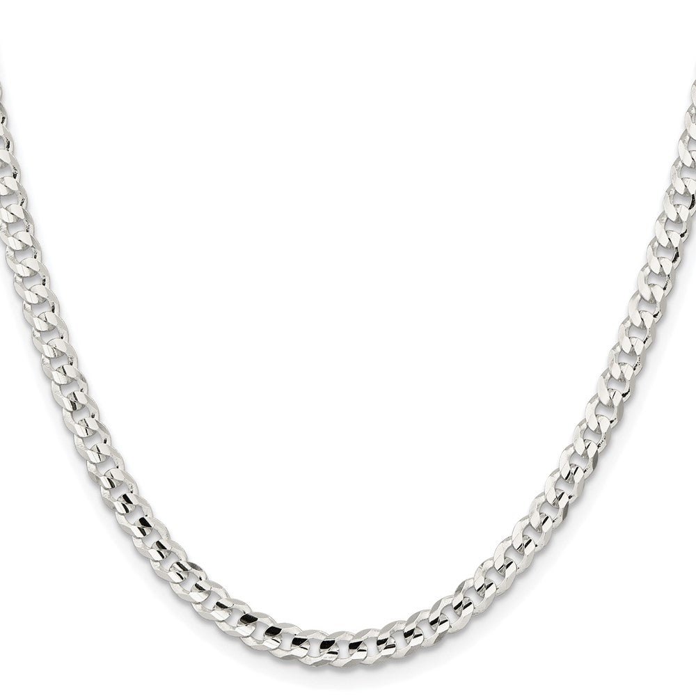 Sterling Silver Rhodium-plated 4.5mm Concave Beveled Curb ChainQCBC120R