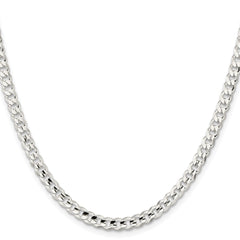 Sterling Silver Rhodium-plated 4.5mm Concave Beveled Curb ChainQCBC120R