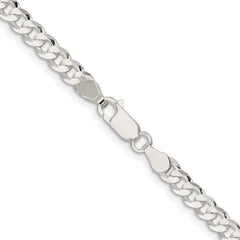 Sterling Silver Rhodium-plated 4.5mm Concave Beveled Curb ChainQCBC120R