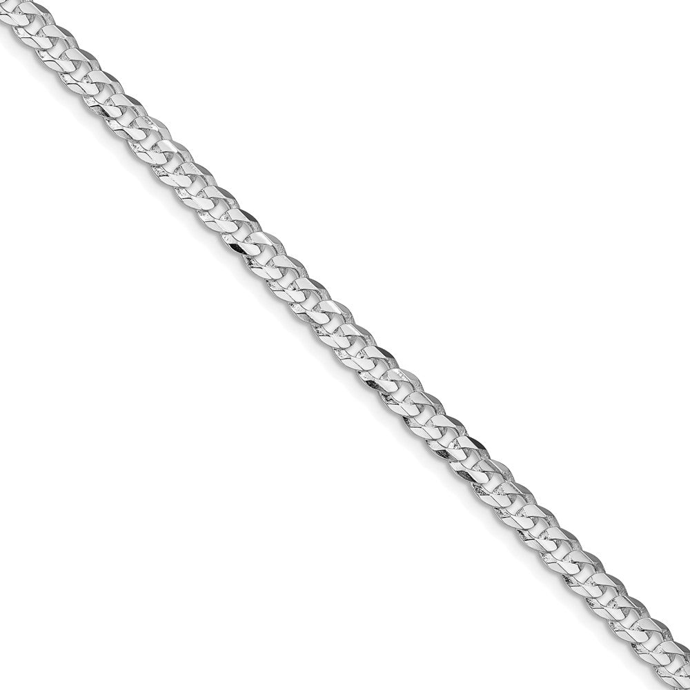 Sterling Silver Rhodium-plated 4.5mm Concave Beveled Curb ChainQCBC120R