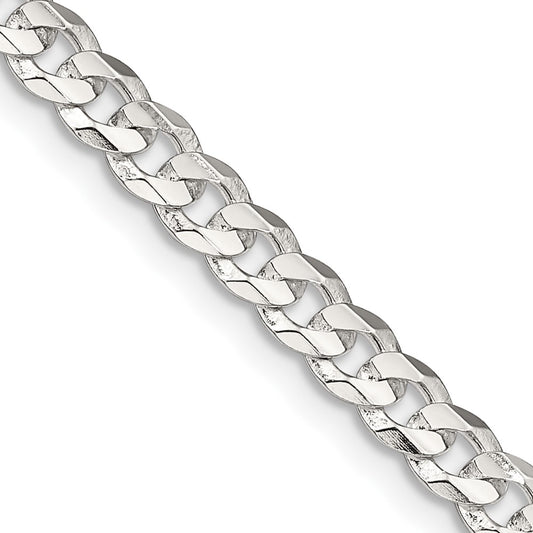 Sterling Silver 4.5mm Concave Beveled Curb ChainQCBC120