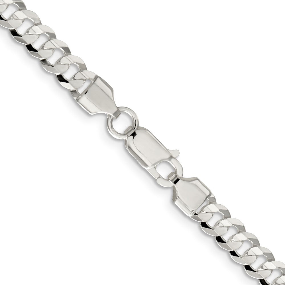 Sterling Silver 5.65mm Concave Beveled Curb ChainQCBC150