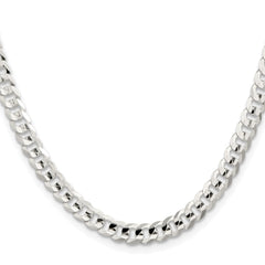 Sterling Silver Rhodium-plated 5.65mm Concave Beveled Curb ChainQCBC150R
