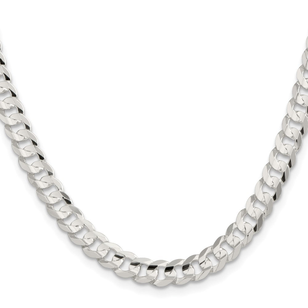 Sterling Silver 6.75mm Concave Beveled Curb ChainQCBC180
