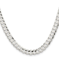 Sterling Silver 6.75mm Concave Beveled Curb ChainQCBC180