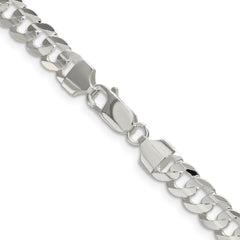 Sterling Silver 6.75mm Concave Beveled Curb ChainQCBC180