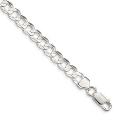 Sterling Silver 6.75mm Concave Beveled Curb Chain QCBC180-8