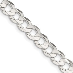 Sterling Silver 6.75mm Concave Beveled Curb ChainQCBC180
