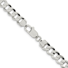 Sterling Silver 7.8mm Concave Beveled Curb ChainQCBC200
