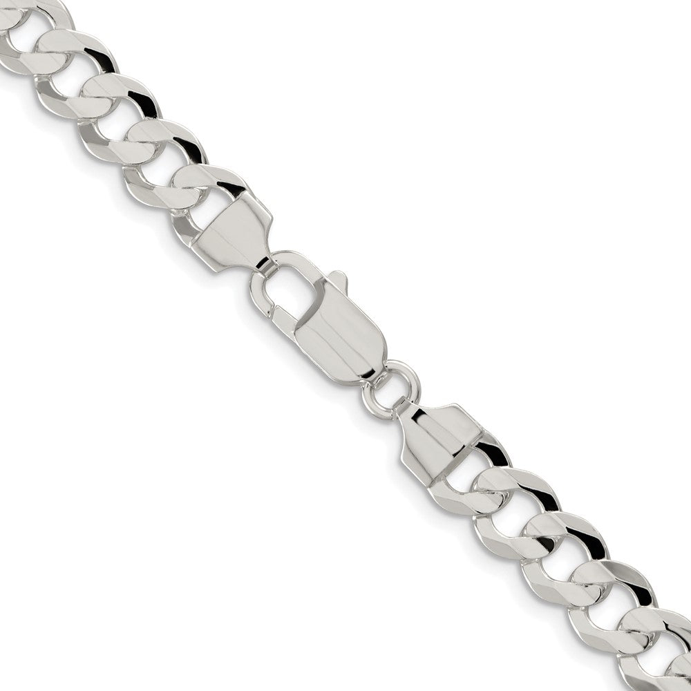 Sterling Silver Rhodium-plated 7.8mm Concave Beveled Curb ChainQCBC200R