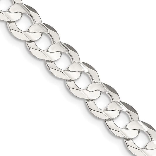 Sterling Silver 7.8mm Concave Beveled Curb ChainQCBC200