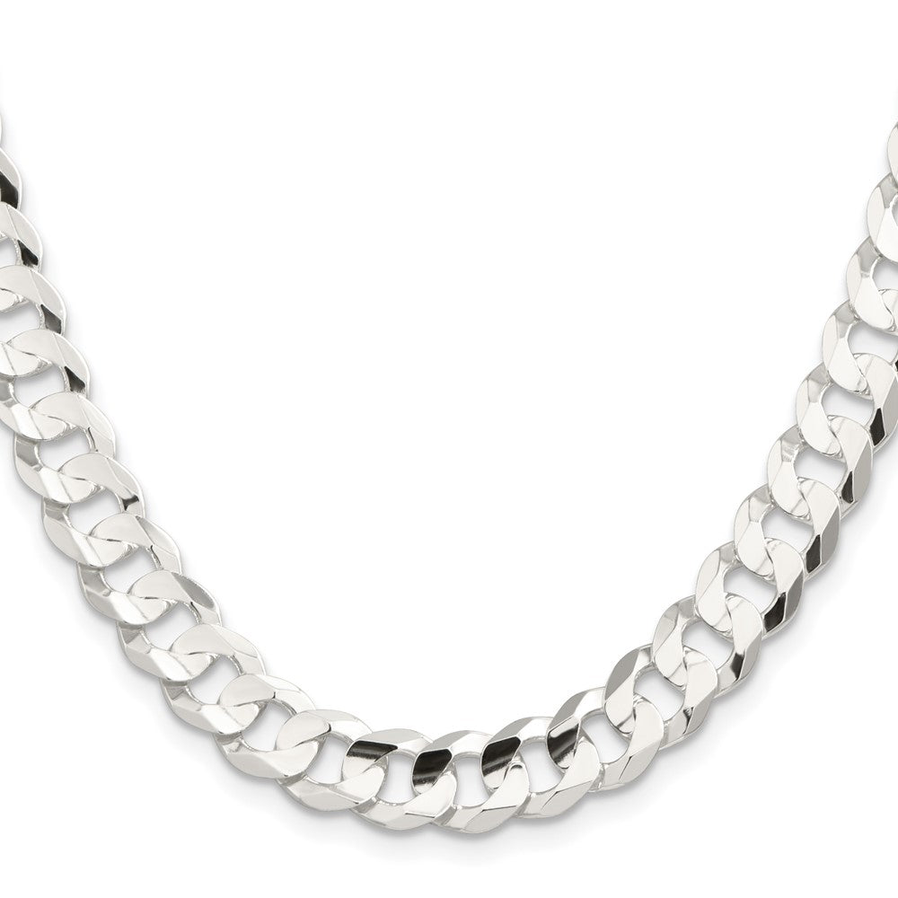 Sterling Silver 9.75mm Concave Beveled Curb ChainQCBC250