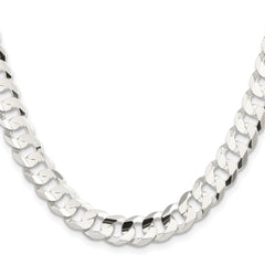 Sterling Silver 9.75mm Concave Beveled Curb ChainQCBC250