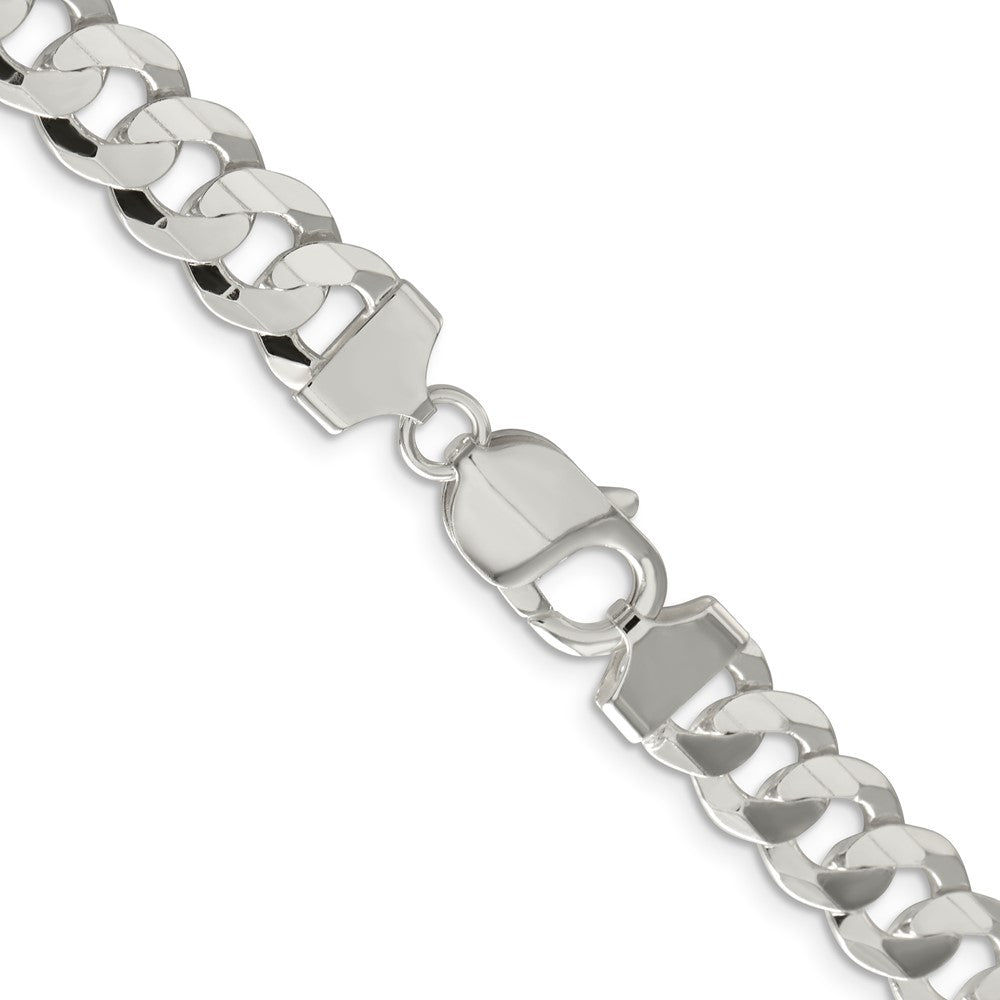 Sterling Silver 9.75mm Concave Beveled Curb ChainQCBC250