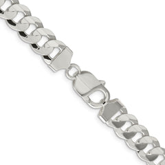 Sterling Silver 9.75mm Concave Beveled Curb ChainQCBC250