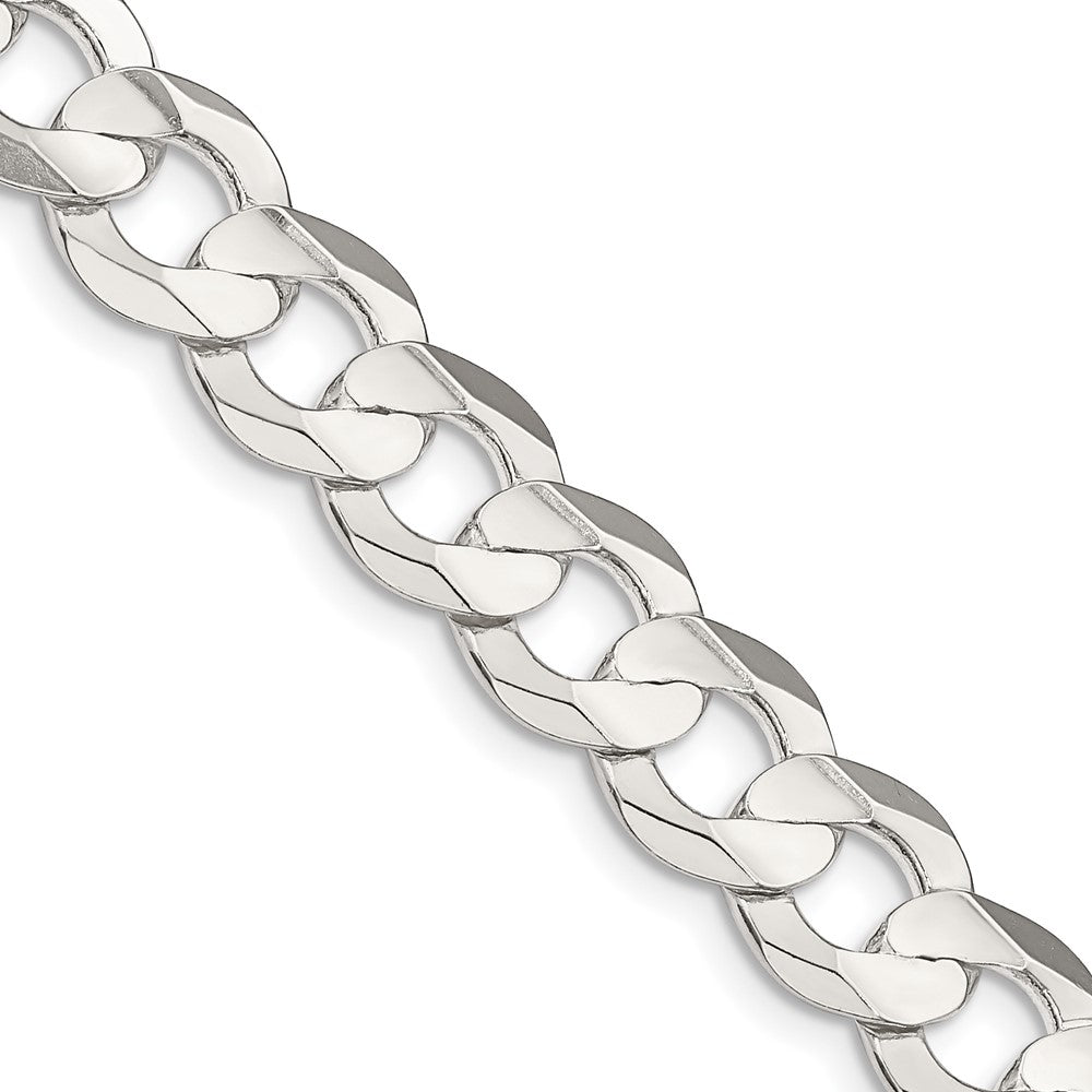 Sterling Silver 9.75mm Concave Beveled Curb ChainQCBC250
