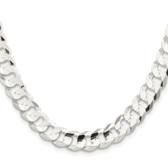 Sterling Silver Rhodium-plated 9.75mm Concave Beveled Curb ChainQCBC250R
