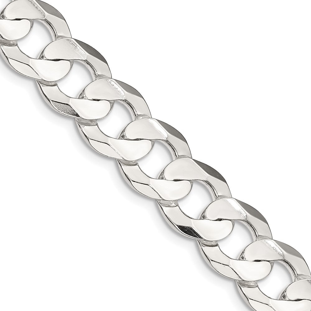 Sterling Silver 11.9mm Concave Beveled Curb ChainQCBC300