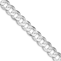 Sterling Silver Rhodium-plated 11.9mm Concave Beveled Curb ChainQCBC300R