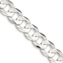 Sterling Silver 11.9mm Concave Beveled Curb ChainQCBC300