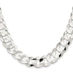 Sterling Silver 14.0mm Concave Beveled Curb ChainQCBC350