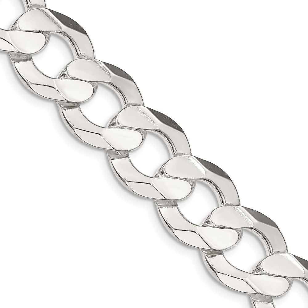 Sterling Silver 14.0mm Concave Beveled Curb ChainQCBC350