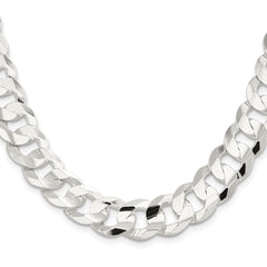Sterling Silver Rhodium-plated 14.0mm Concave Beveled Curb ChainQCBC350R