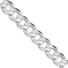 Sterling Silver Rhodium-plated 14.0mm Concave Beveled Curb ChainQCBC350R